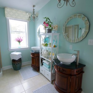 Cornice over bathroom window
