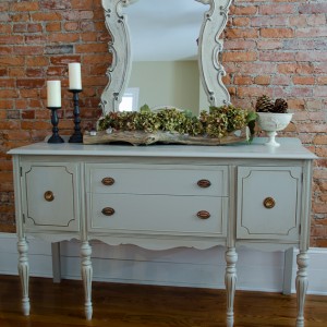 Gray painted buffet