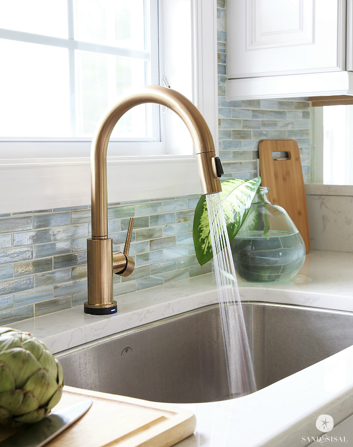 Stainless Steel Sink With Bronze Faucet 