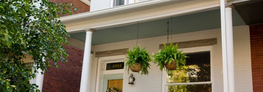 row home exterior painted exterior brick