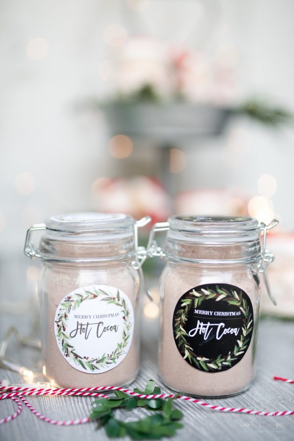 Hot Cocoa Mix Recipe Jar Gift with Free Christmas Printable