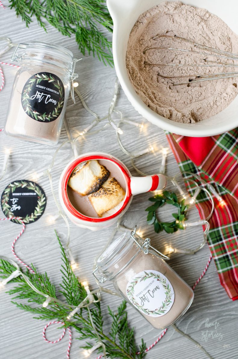 Hot Cocoa Mix Recipe Jar Gift Christmas Free Printable
