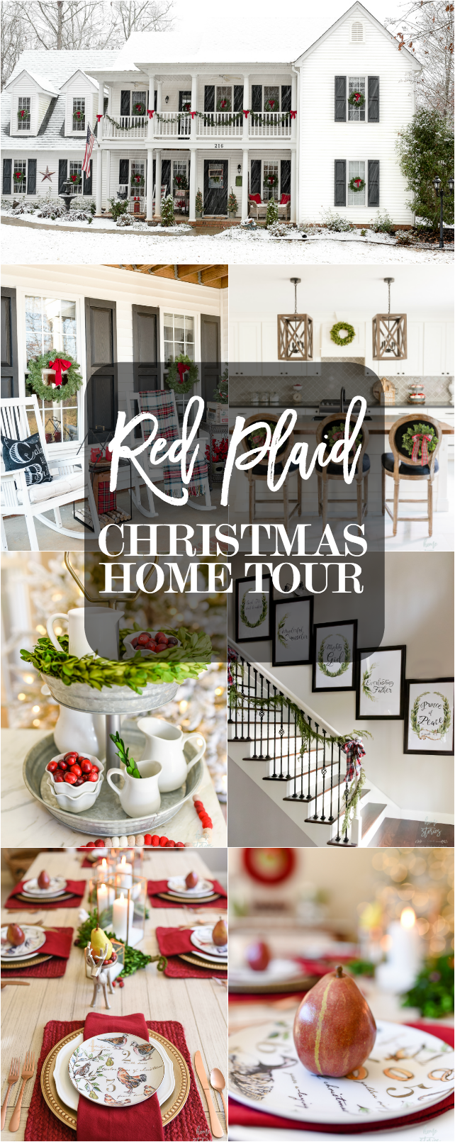 red plaid christmas home tour