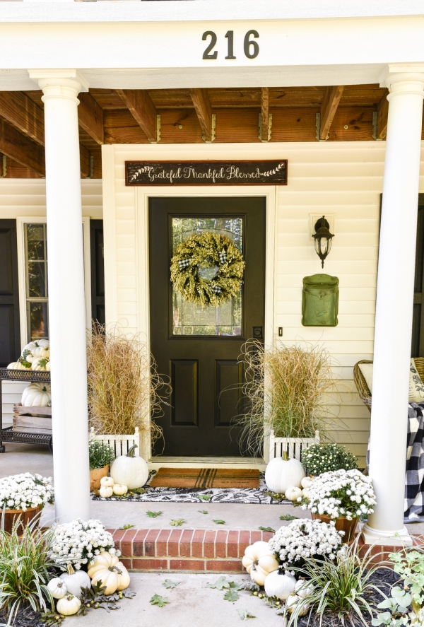 Black & White Fall Porch Home Stories A to Z