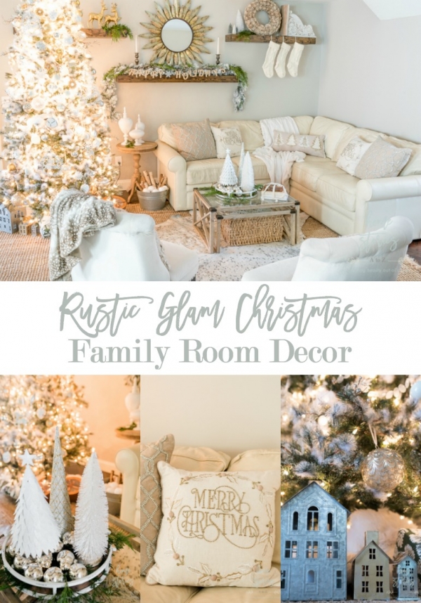Rustic Glam Christmas Family Room Decor from Christmas Tree Shops
