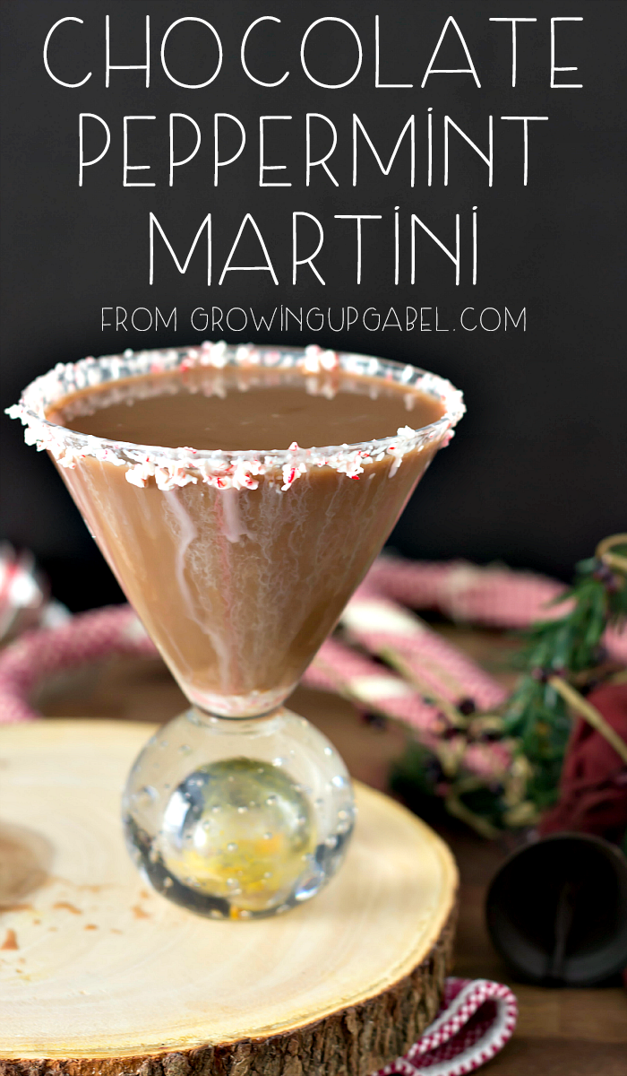Boozy Holiday Cocktails - Peppermint Chocolate Martini by Growing Up Gabel