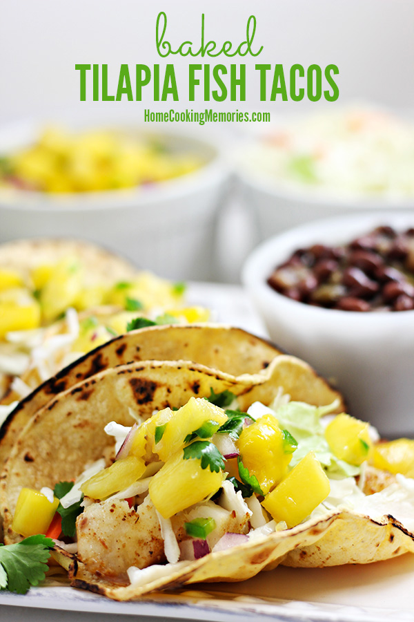 Delicious Taco Recipes - Baked Tilapia Fish Tacos by Home Cooking Memories