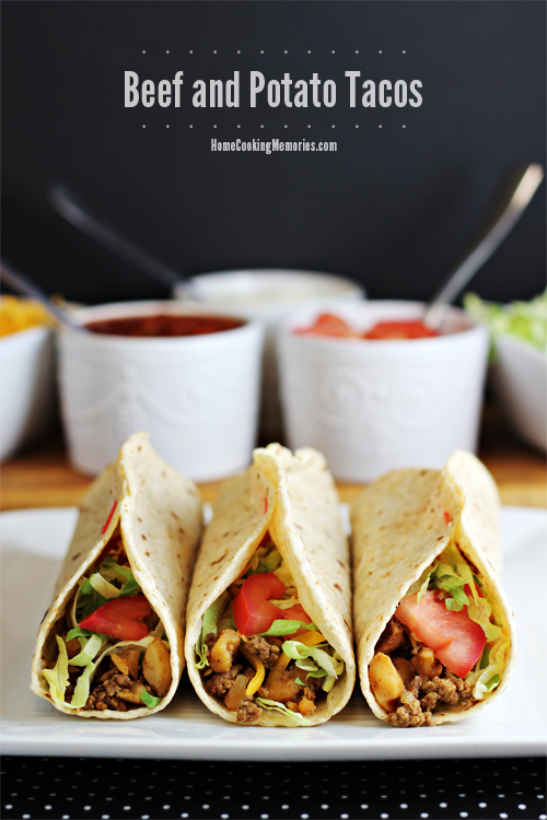 Delicious Taco Recipes - Beef and Potato Tacos by Home Cooking Memories