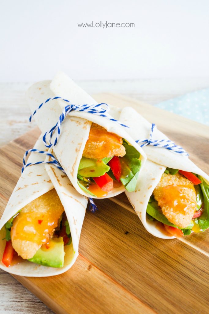 Delicious Taco Recipes - Sweet Chili Fish Wraps by Lolly Jane