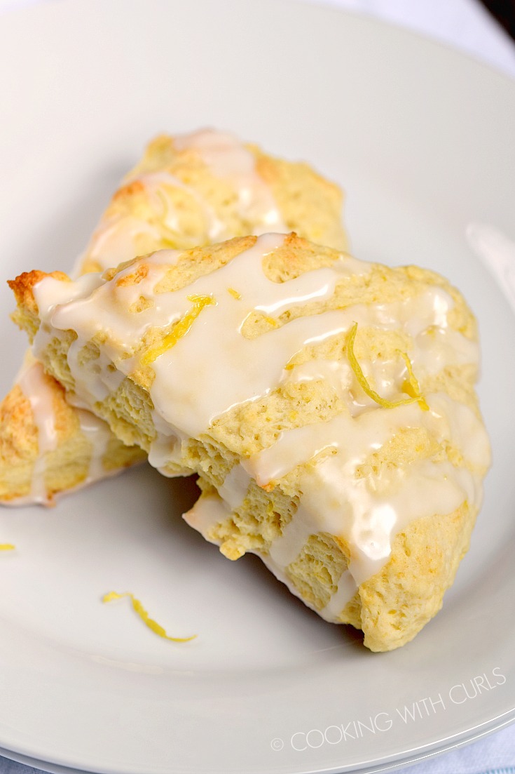 Mother's Day Brunch Ideas - Glazed Lemon Scones by Cooking with Curls