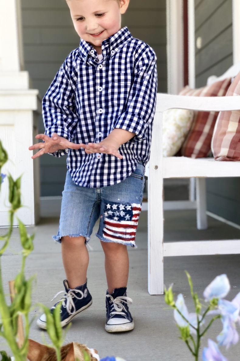 Patriotic Projects for July 4th - Hand Painted Patriotic Shorts by Le Cultivateur