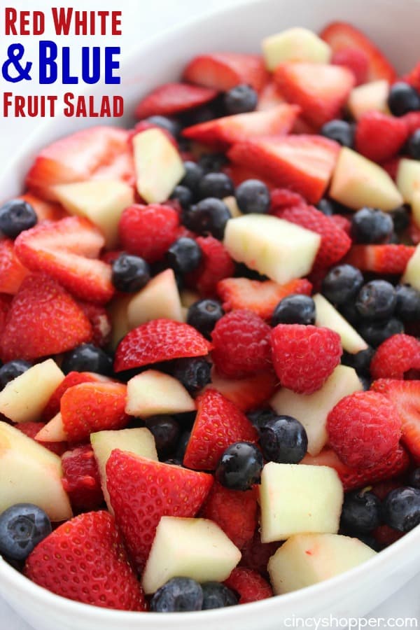 Patriotic Projects for July 4th - Red White and Blue Fruit Salad by Cincy Shopper