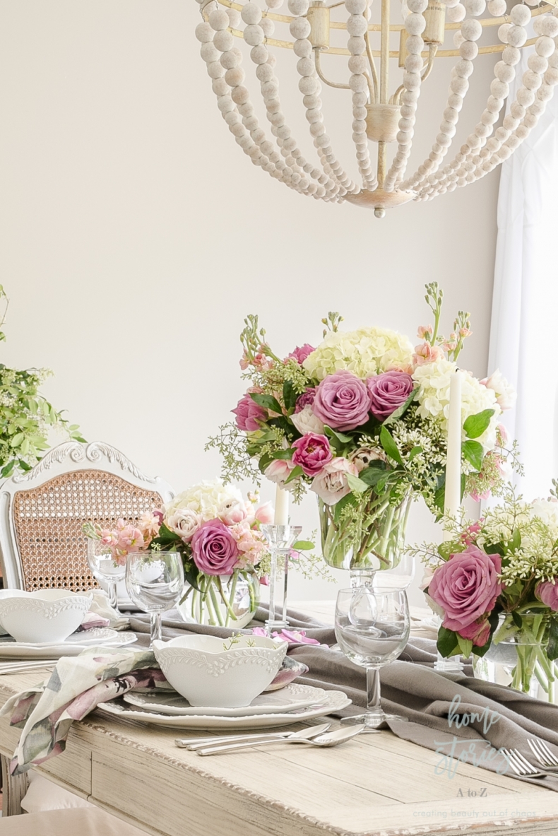 Mother’s Day Table Setting in Lavender and Pink