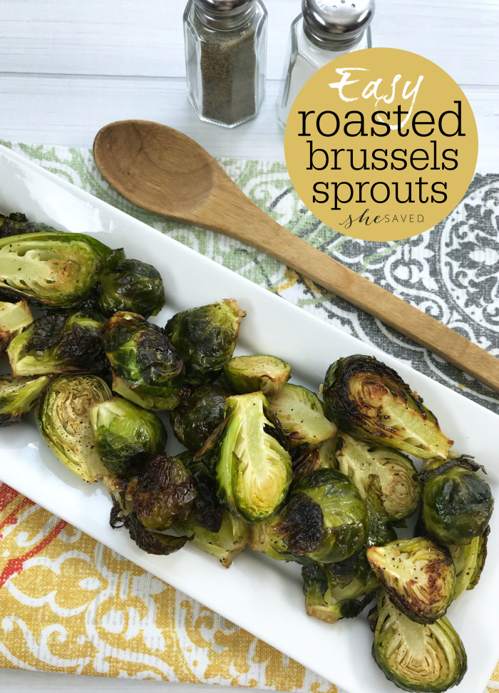 80+ Best Summer Recipes - Easy Roasted Brussels Sprouts Recipe by She Saved