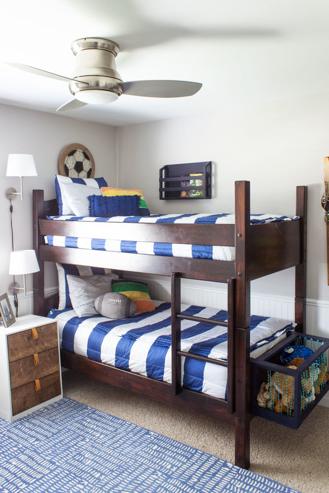 Gorgeous Blue Bedroom Decor Ideas - Boys' Bedroom with Bunks Makeover by Shades of Blue Interiors