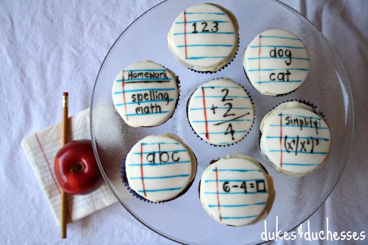 Back to School Fun Ideas - Back to School Cupcakes by Dukes and Duchesses