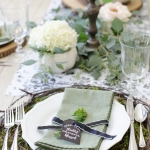 Fall Dining Room Ideas - Elegant Black, White, and Green Fall Tablescape by Home Stories A to Z