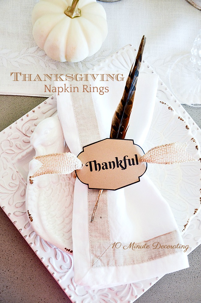 Thanksgiving Place Setting Ideas - 10 Minute Napkin Ring DIY by Stone Gable Blog