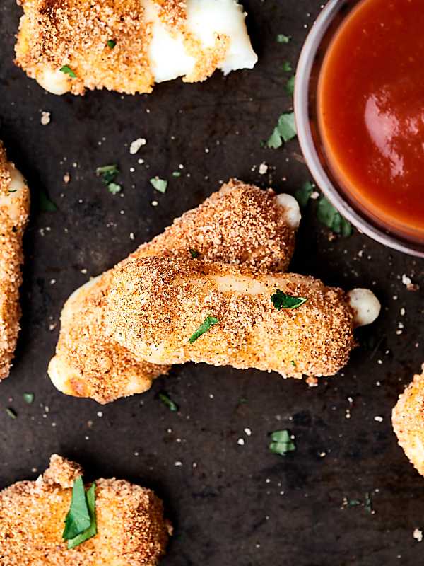 100+ Appetizer Ideas - Air Fryer Recipes - Air Fryer Mozzarella Stick Recipe by Show Me the Yummy