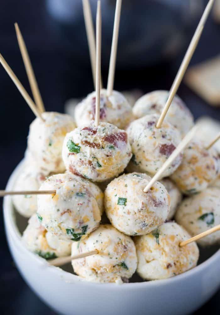 100+ Appetizer Ideas - Bacon Ranch Cheddar Cheeseball by The Cozy Cook