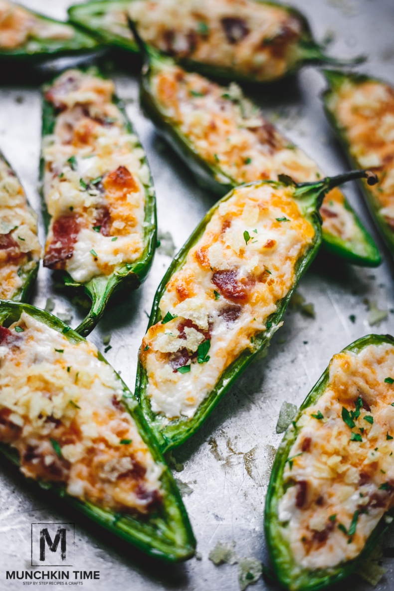 100+ Appetizer Ideas - Crunch Bacon Cheddar Jalapeno Poppers by Munchintime