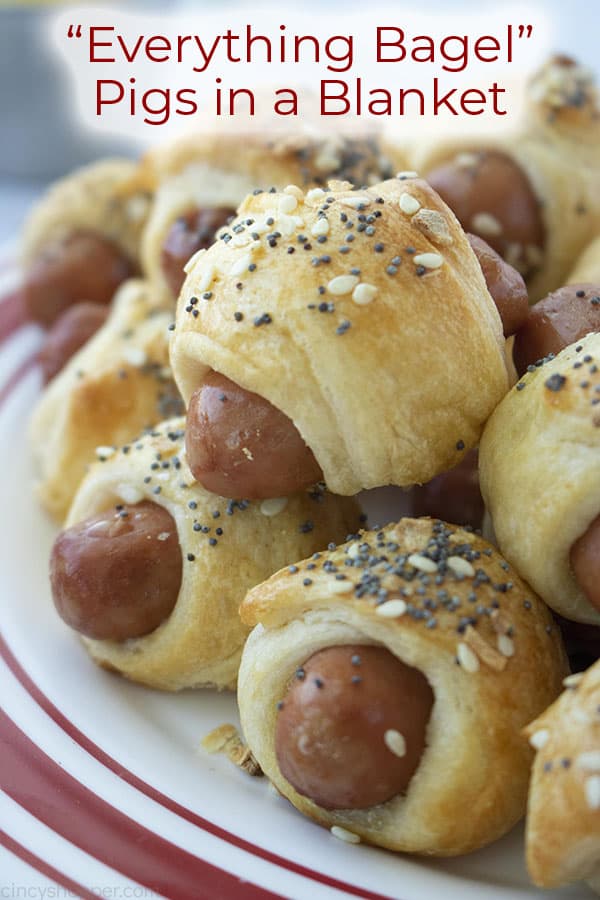 100+ Appetizer Ideas - Everything Bagel Pigs in a Blanket by CincyShopper