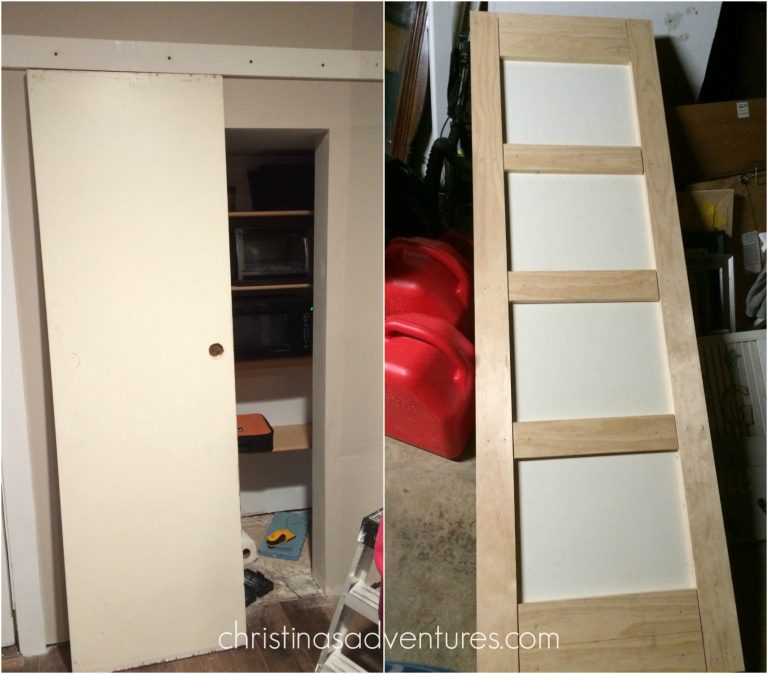 Flat Panel Door Makeover Ideas - DIY Sliding Barn Door by Christina Maria Blog