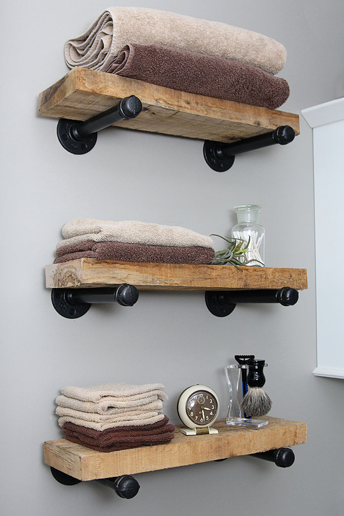 How to Build and Install Open Shelving - DIY Industrial Pipe Shelves by House of Hawthornes