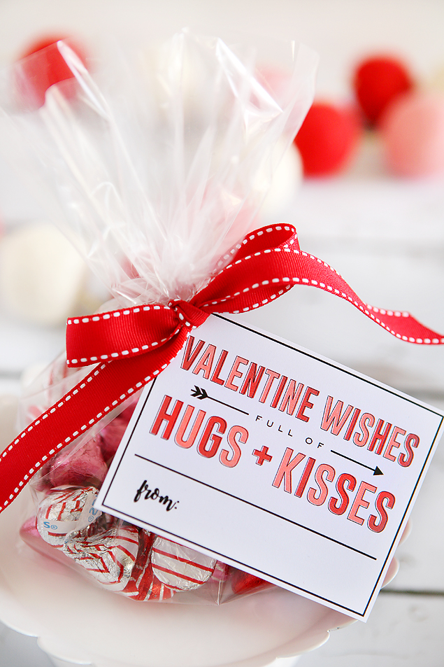 Valentine Printable Ideas - Valentine Wishes Full of Hugs and Kisses by Eighteen25