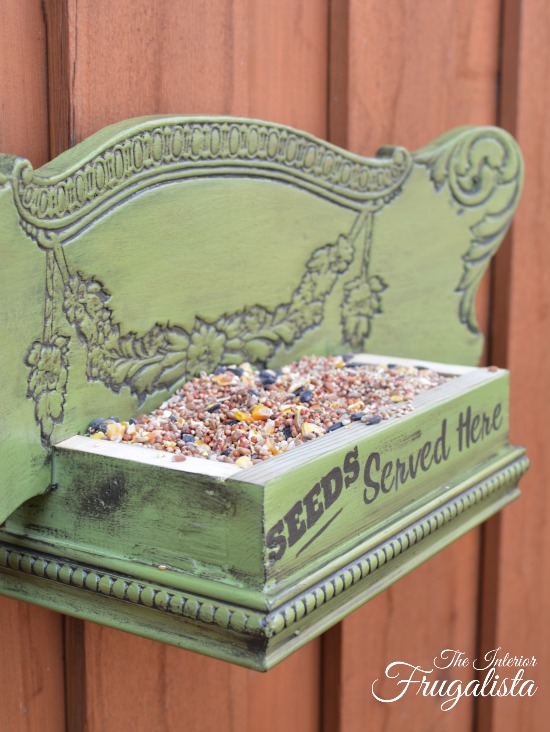 Bird Baths, Bird Feeders, and Bird Houses - DIY Chair Back Feeder by Interior Frugalista