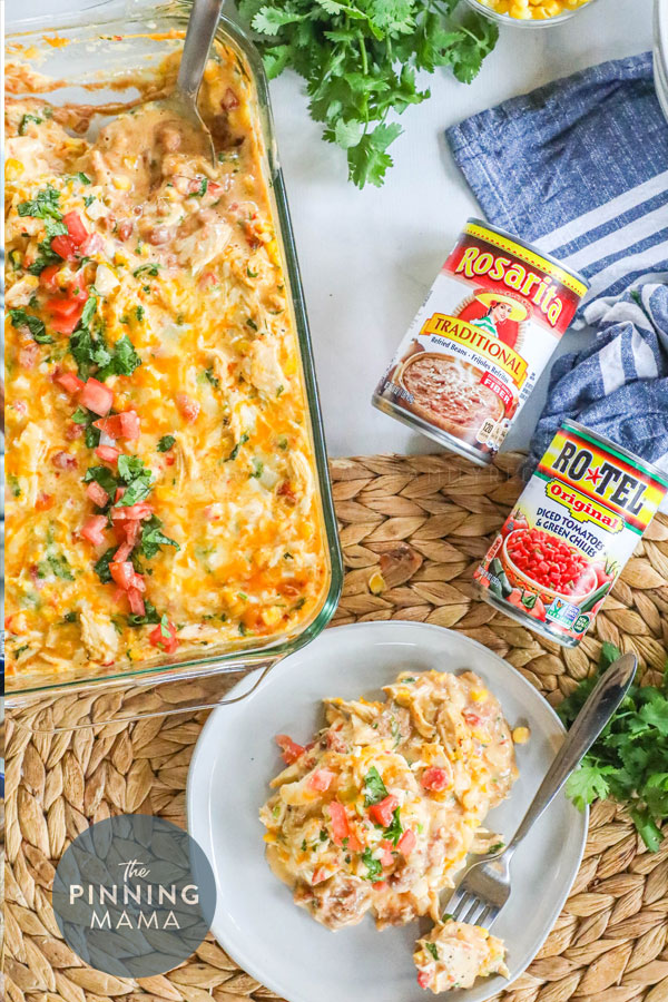 Comfort Food Recipes - Queso Chicken Casserole by The Pinning Mama