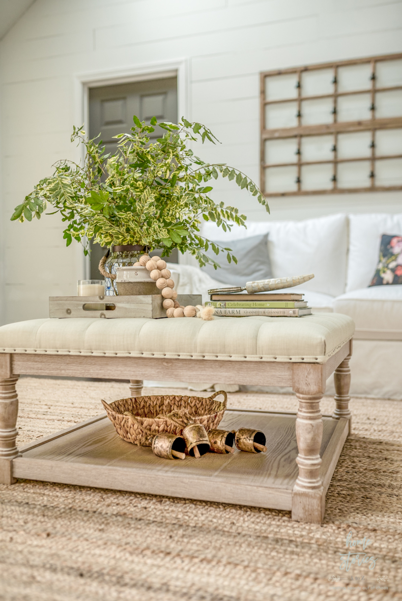 Summer Vignettes and Tiered TRay Ideas - Vintage Coffee Table Ideas by Home Stories A to Z