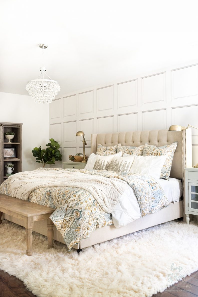 Fall Decor Ideas - Neutral Fall Bedroom by Home Stories A to Z