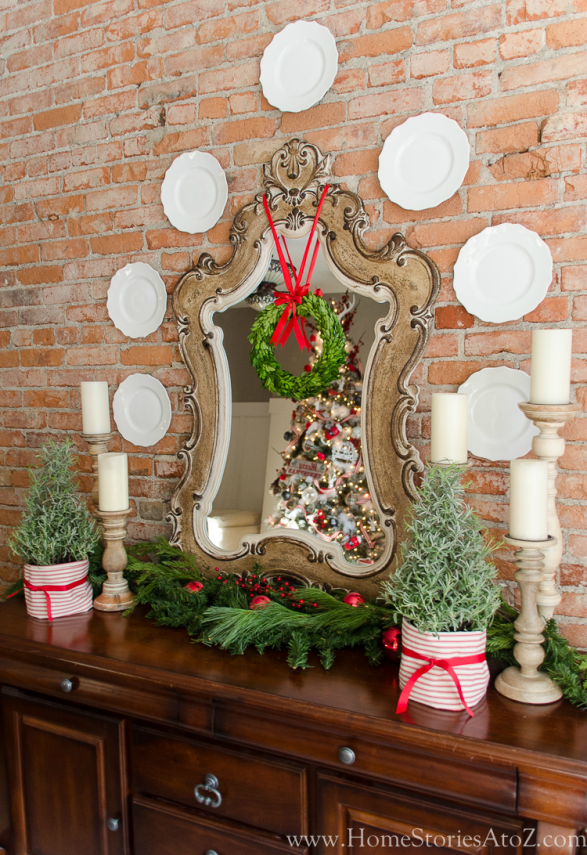 Traditional Christmas Decor Ideas - Christmas Dining Room Buffet Table by Home Stories A to Z