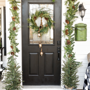 Christmas Wreath Ideas - Farmhouse Christmas Porch by Home Stories A to Z