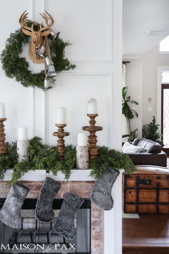 Christmas Mantel Decor Ideas - Winter Woodland Christmas Mantel by Mason de Pax