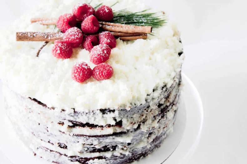 Elegant Christmas Desserts - Chocolate Raspberry Cake by Mon Petit Four