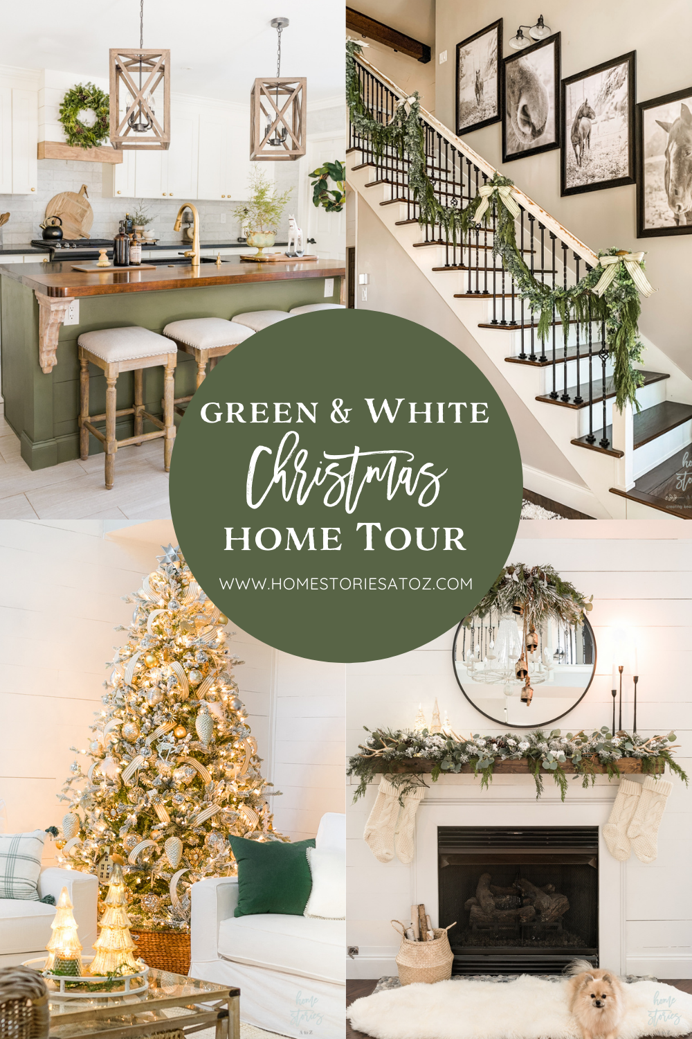 Green White Christmas Home Tour