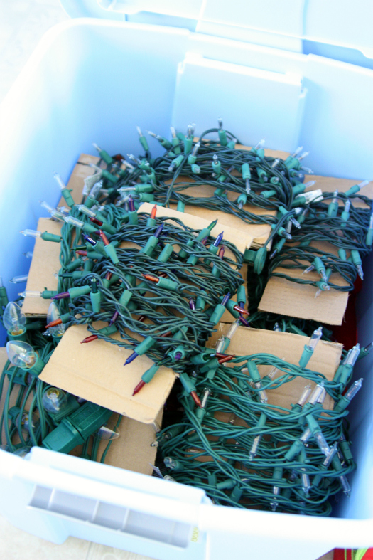 Tips for Storing Christmas Lights by I Heart Organizing