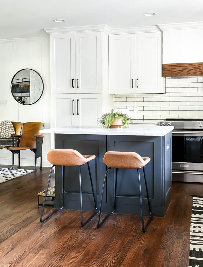 Neutral Paint Colors for Your Kitchen Island - Iron Island by Little House of Four