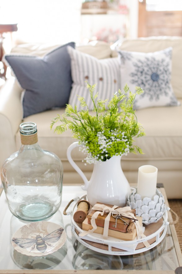 Early Spring Decorating Tips - Spring Living Area by Home Stories A to Z