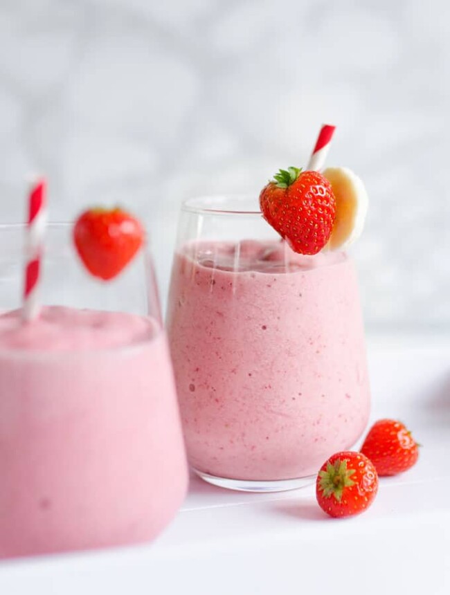 Strawberry Recipes - Strawberry Banana Smoothie by Live Eat Learn