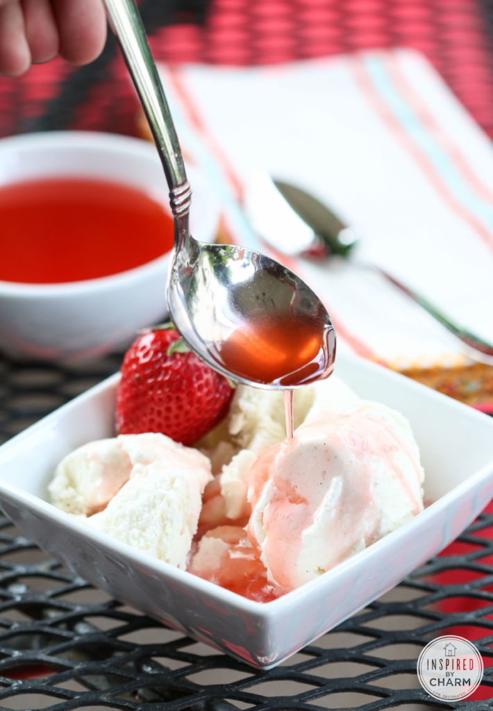 Strawberry Recipes - Strawberry Rhubarb Syrup by Inspired by Charm