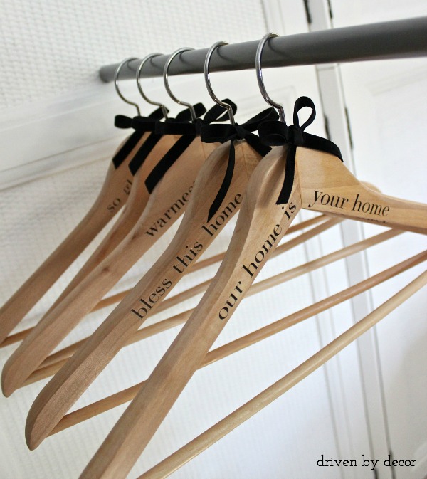 DIY Wedding Gifts - DIY Personalized Wood Hangers by Driven by Decor