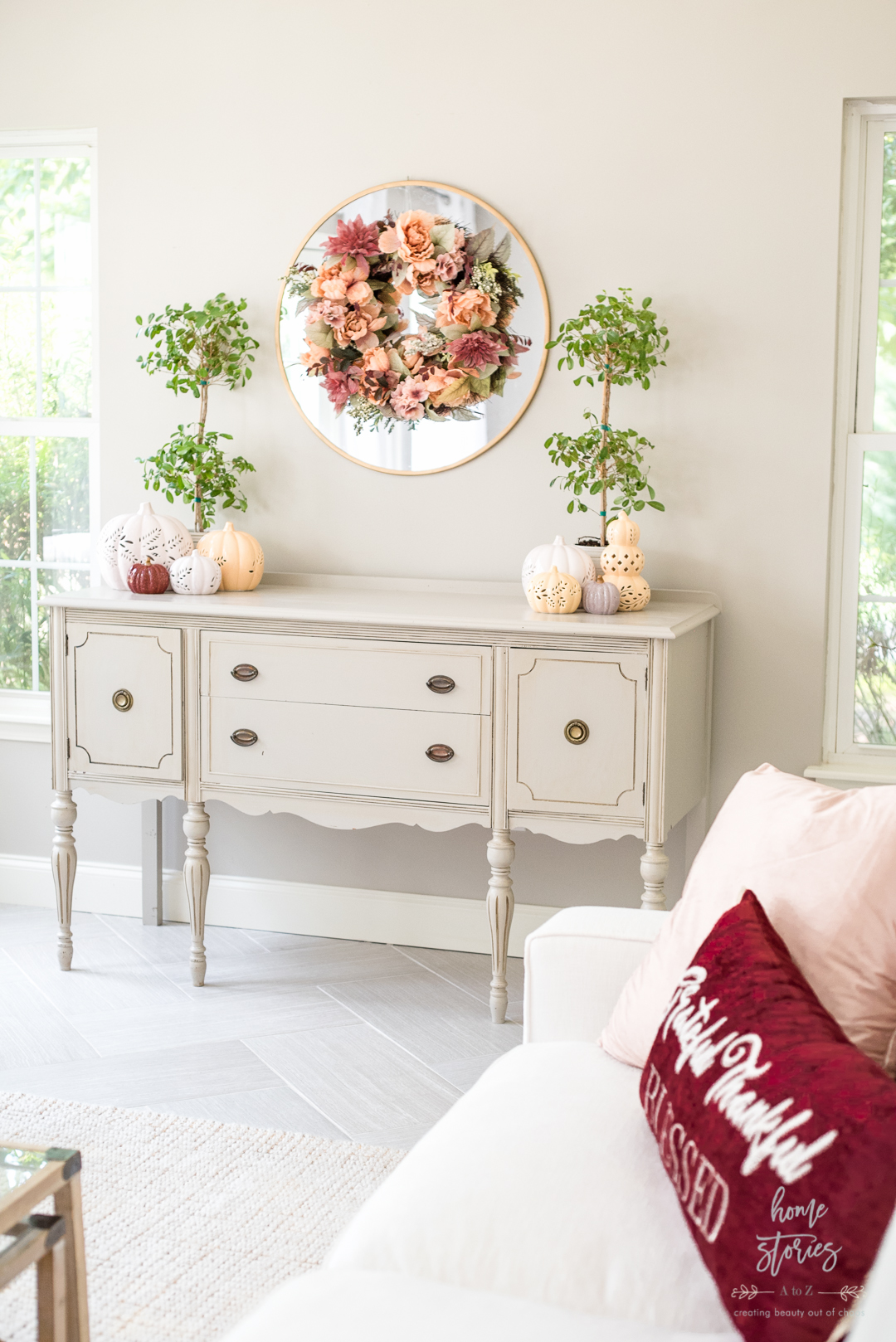 fall decor in living room