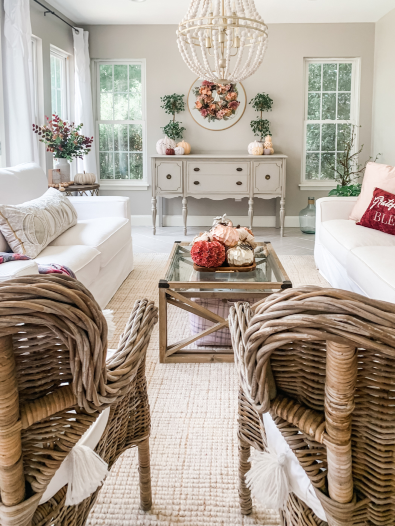 Early Fall Decor Preview in Blush and Burgundy - Home Stories A to Z