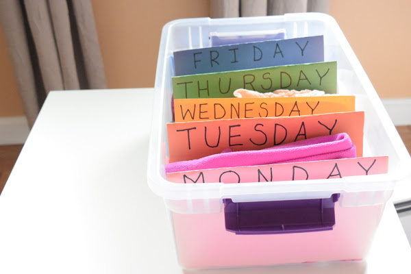 Back to School Organization Ideas - Toddler Weekly Outfit Organizer by Mama Loves Littles