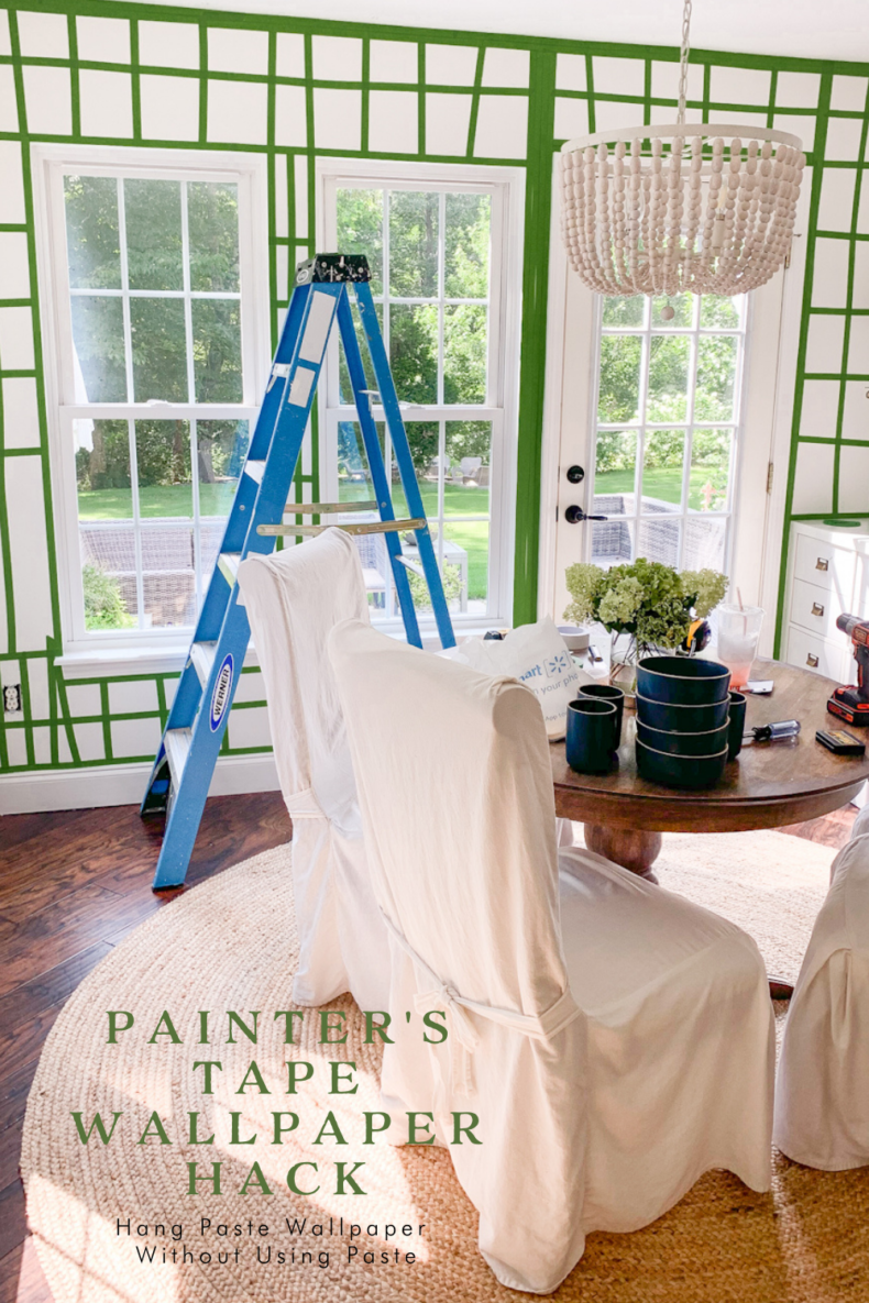 Painter’s Tape Wallpaper Hack How to Hang Paste Wallpaper Without