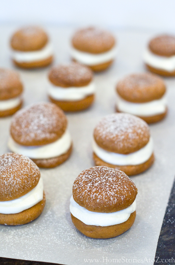 Pumpkin Recipes - Pumpkin Whoopie Pies by Home Stories A to Z
