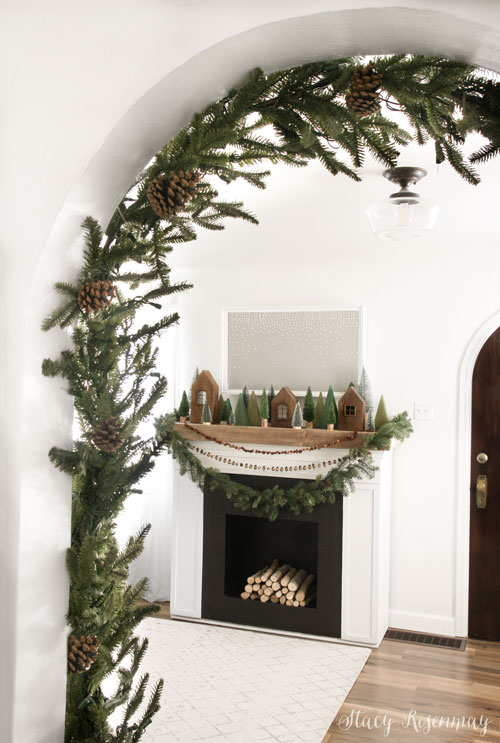 Christmas Mantel Decorating IDeas - Woodland Christmas Decor by Not Just A Housewife